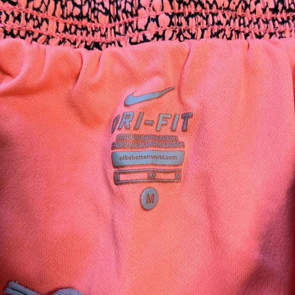 NIKE Dri Fit Pink Pebbled Pattern Running Shorts Size Medium Coral and Black - Picture 5 of 7